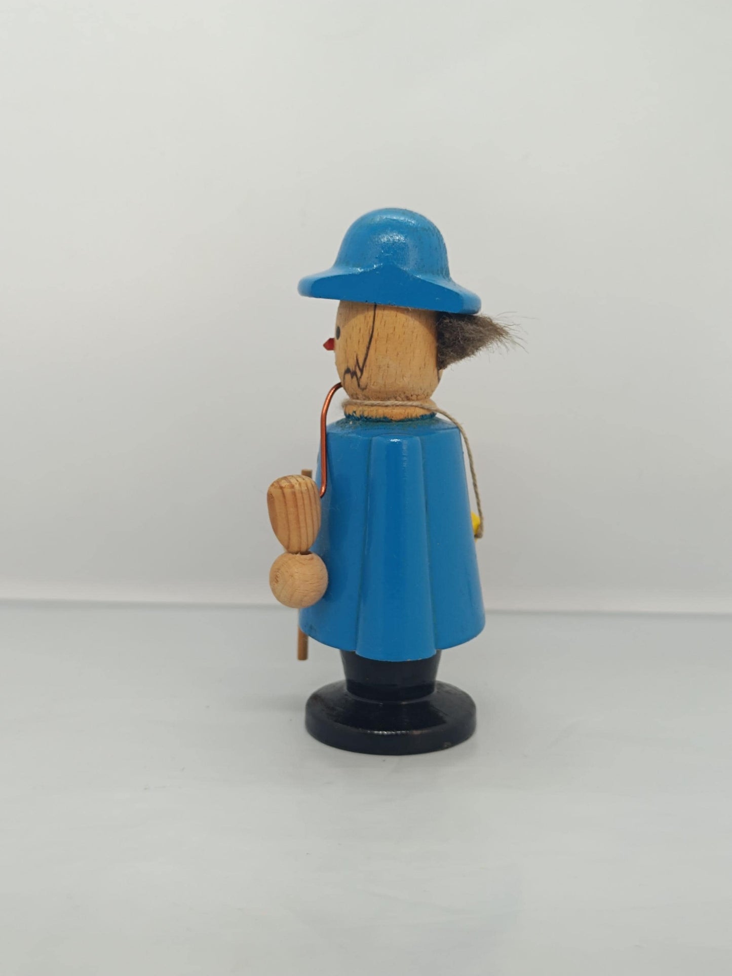 Vintage Wooden Blue Incense Smoker Raucher 12 cm