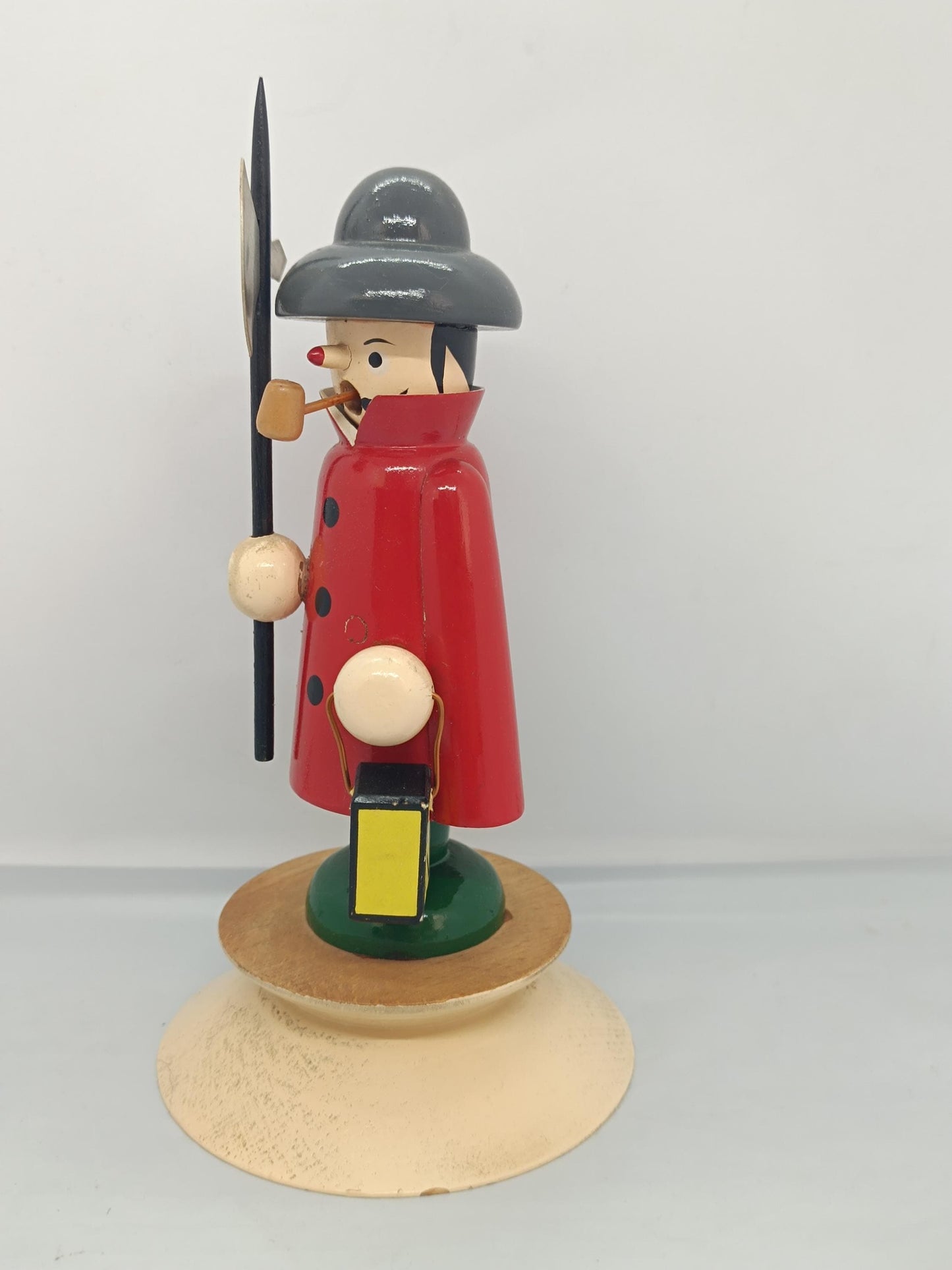 Vintage Wooden Night Watchman Incense Smoker 18 cm