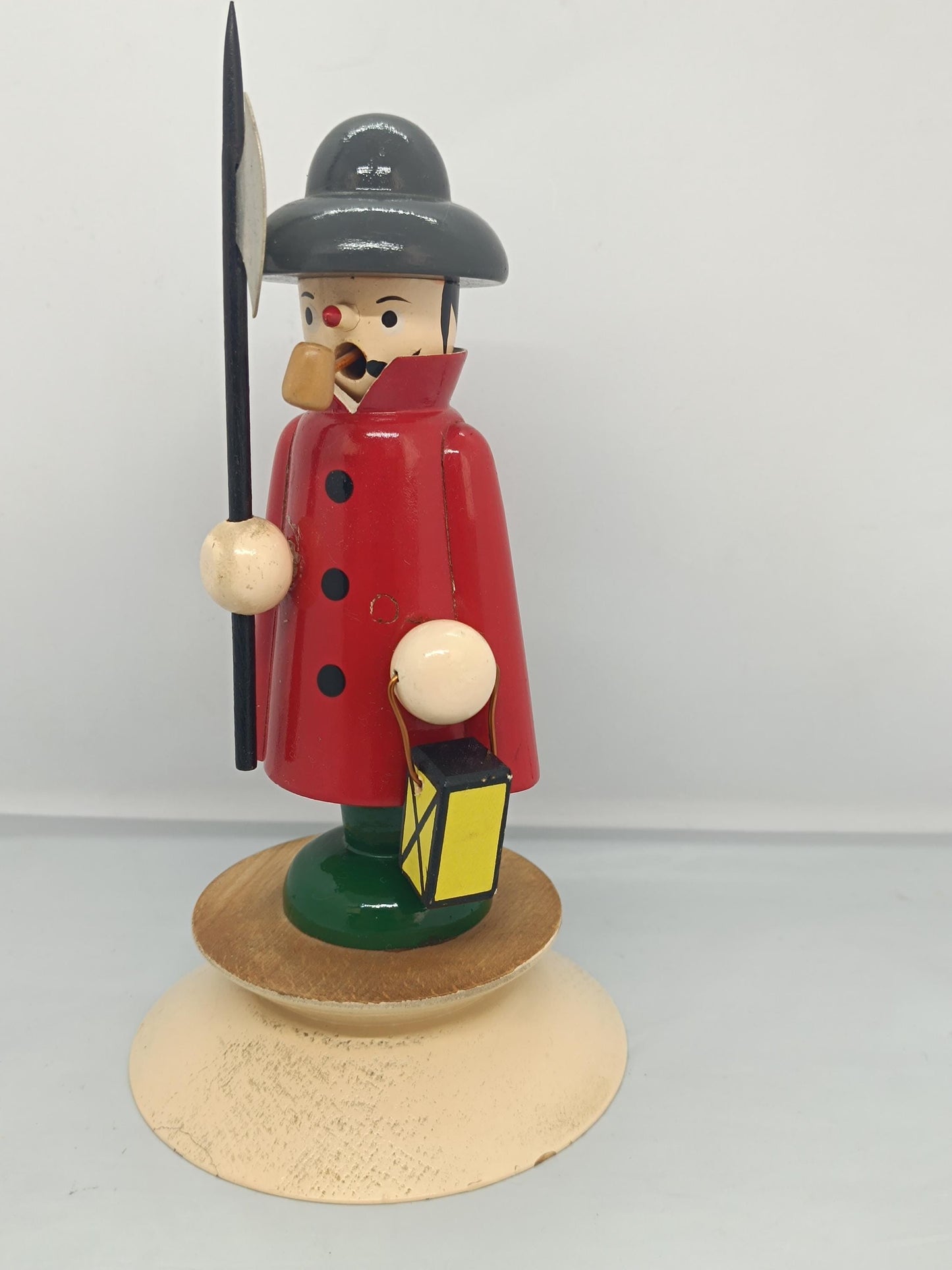 Vintage Wooden Night Watchman Incense Smoker 18 cm