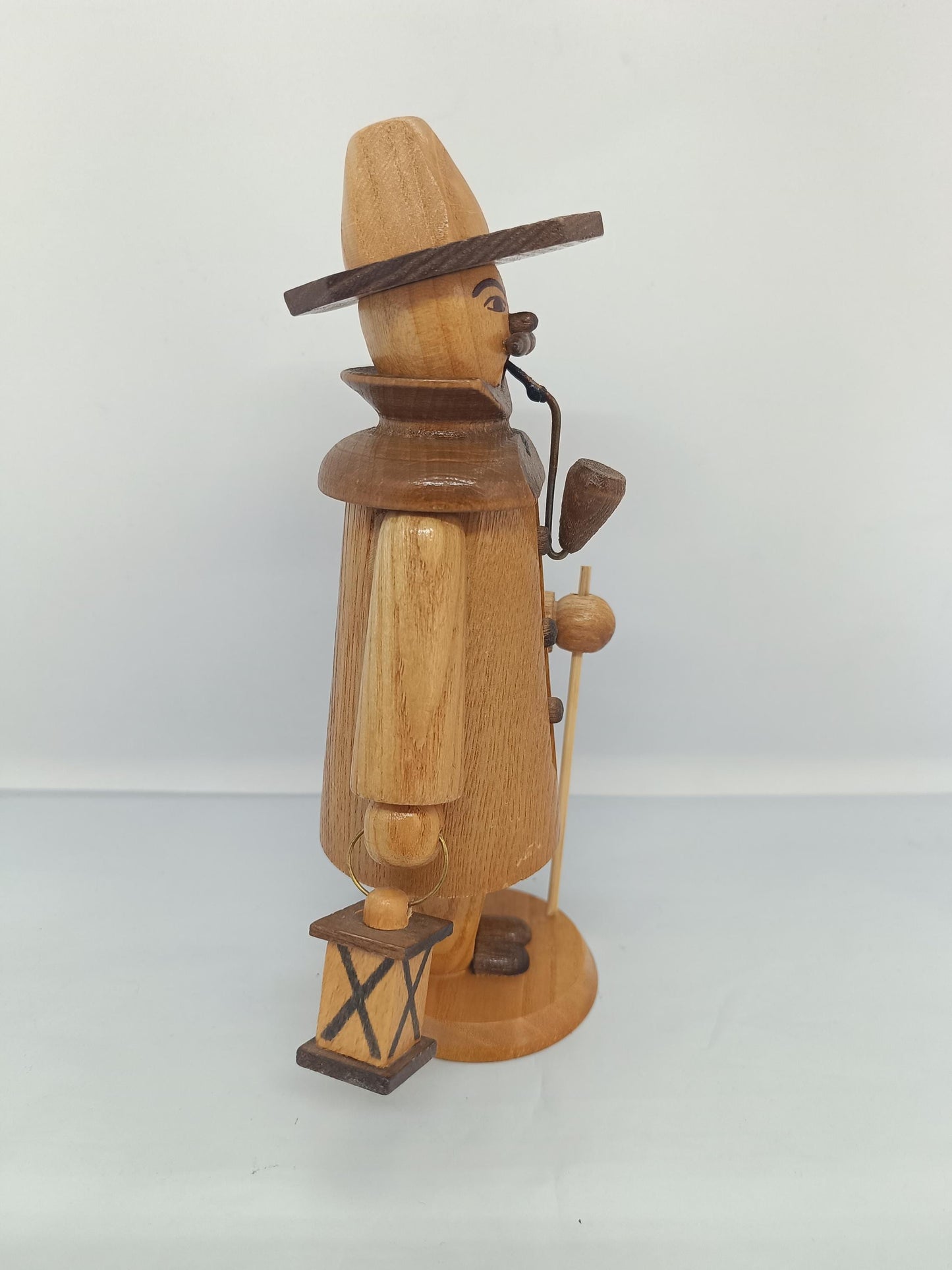 Vintage Natural Wooden Smoker Night Watchman Raucher 7"