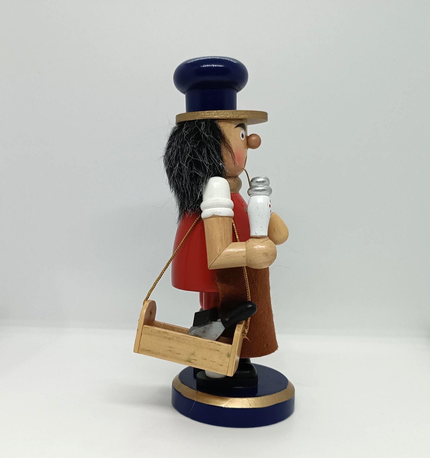 Vintage Wooden Smoker Man Raucher 8" Erzgebirge