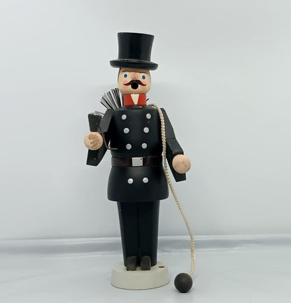 Vintage Wooden Smoker Raucher chimney sweep Seiffener Volkskunst 19 cm