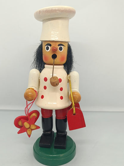 Vintage Wooden Chef Smoker Raucher 17 cm