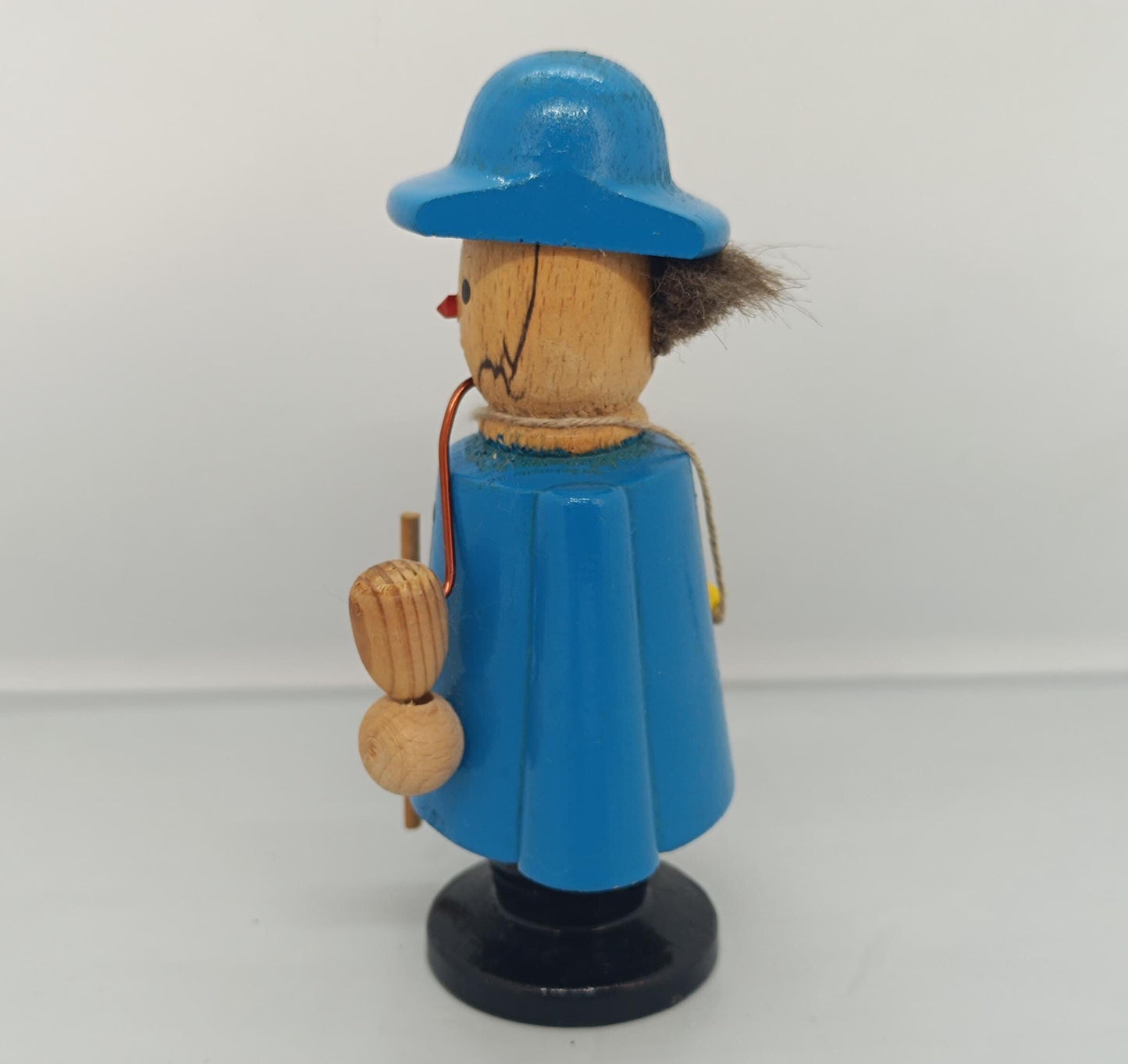 Vintage Wooden Blue Incense Smoker Raucher 12 cm