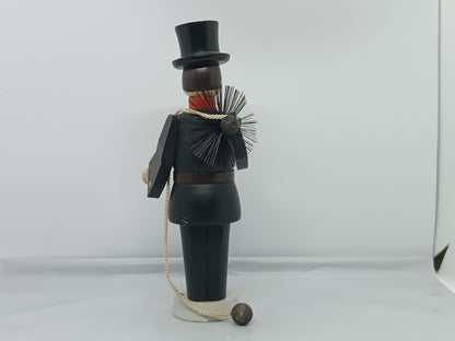 Vintage Wooden Smoker Raucher chimney sweep Seiffener Volkskunst 19 cm