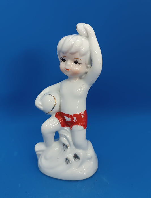 Vintage porcelain Figure Sport Football
