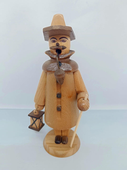 Vintage Natural Wooden Smoker Night Watchman Raucher 7"