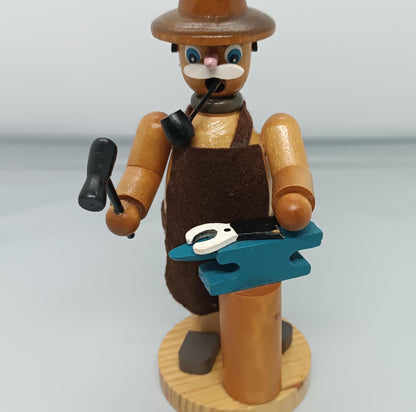Vintage Wooden Carpenter Smoker Raucher 16 cm