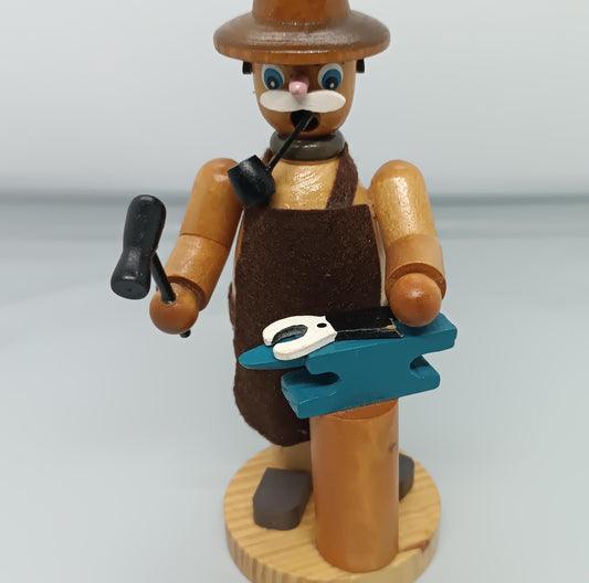 Vintage Wooden Carpenter Smoker Raucher 16 cm