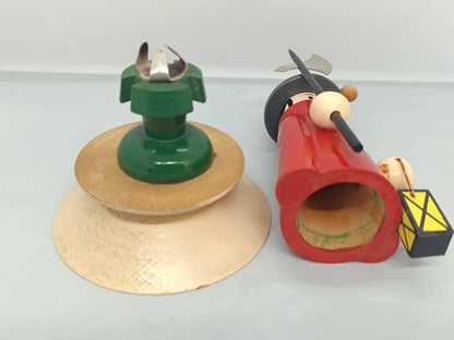 Vintage Wooden Night Watchman Incense Smoker 18 cm