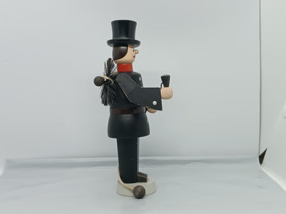 Vintage Wooden Smoker Raucher chimney sweep Seiffener Volkskunst 19 cm