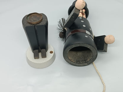 Vintage Wooden Smoker Raucher chimney sweep Seiffener Volkskunst 19 cm