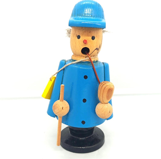 Vintage Wooden Blue Incense Smoker Raucher 12 cm