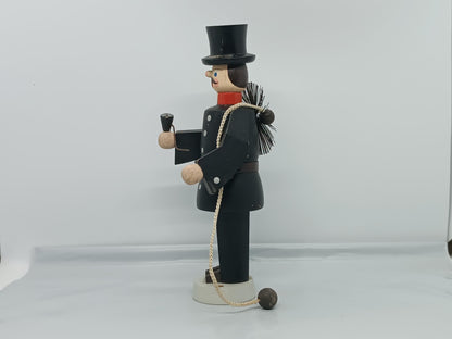Vintage Wooden Smoker Raucher chimney sweep Seiffener Volkskunst 19 cm